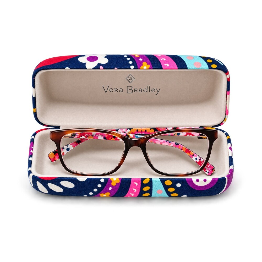 Vera Bradley Cora Glasses Brown Pixie Blooms PXB Floral 53-15-135 Case